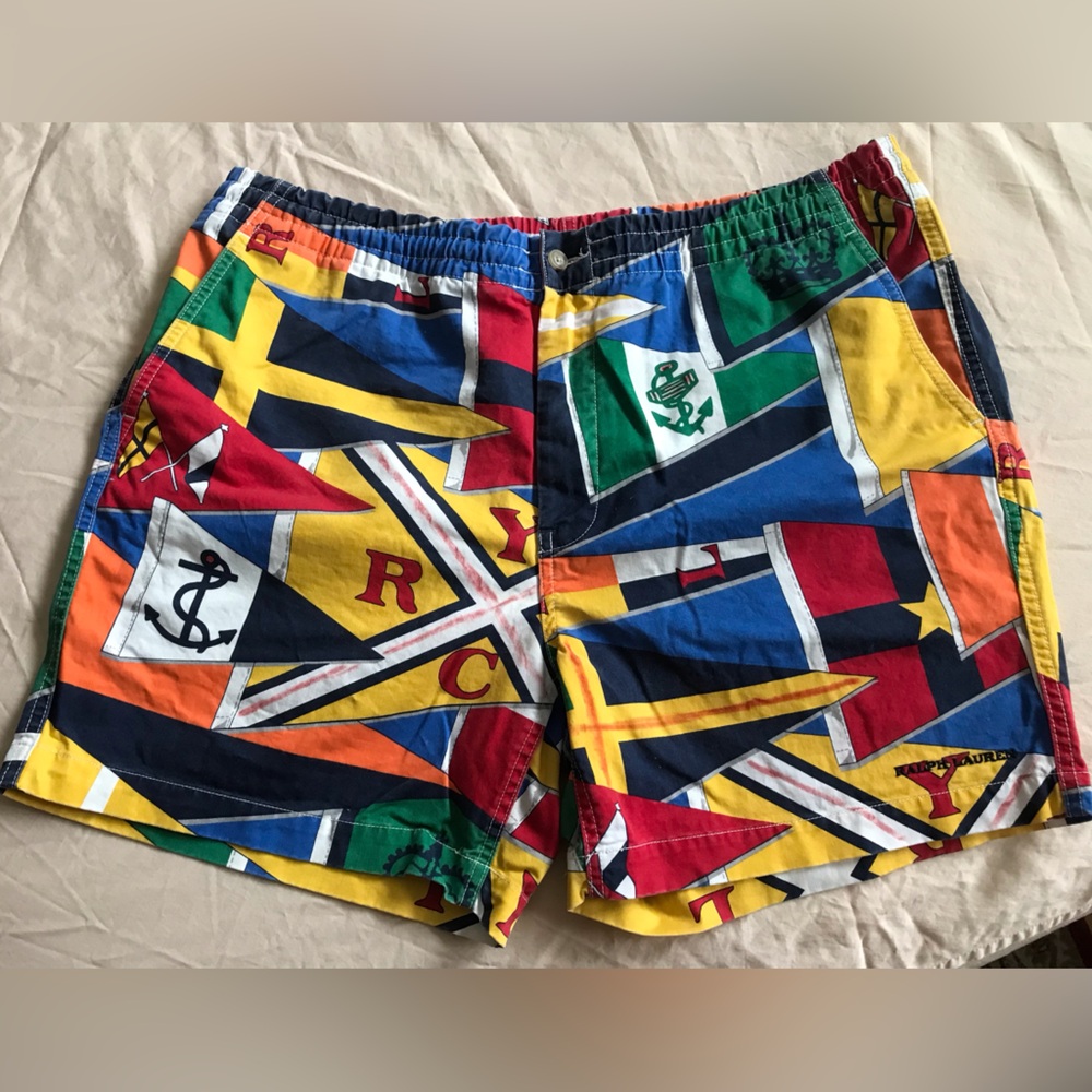 CUSTOMIZED- Polo Ralph Lauren Colorful Nautical Flag Men's Shorts - CP-93
